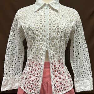 Vintage white eyelet blouse